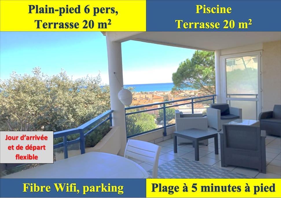Plain-Pied, Terrasse, Piscine, Pleine Vue Mer, Plage A 6' A Pied, Parking, Wifi Fleury  Εξωτερικό φωτογραφία